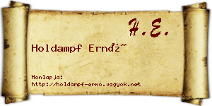 Holdampf Ernő névjegykártya